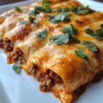 Creamy Garlic Beef Enchiladas
