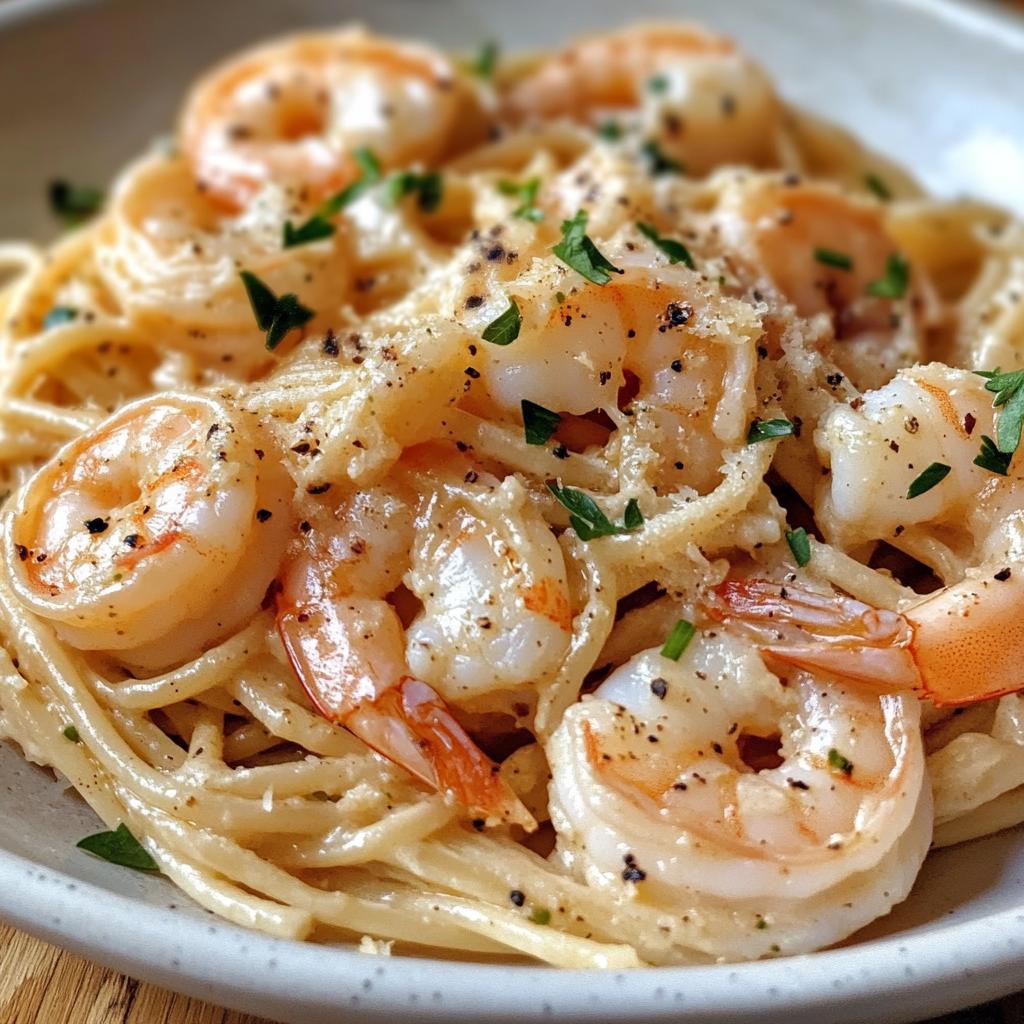 Creamy Garlic Butter Shrimp Pasta