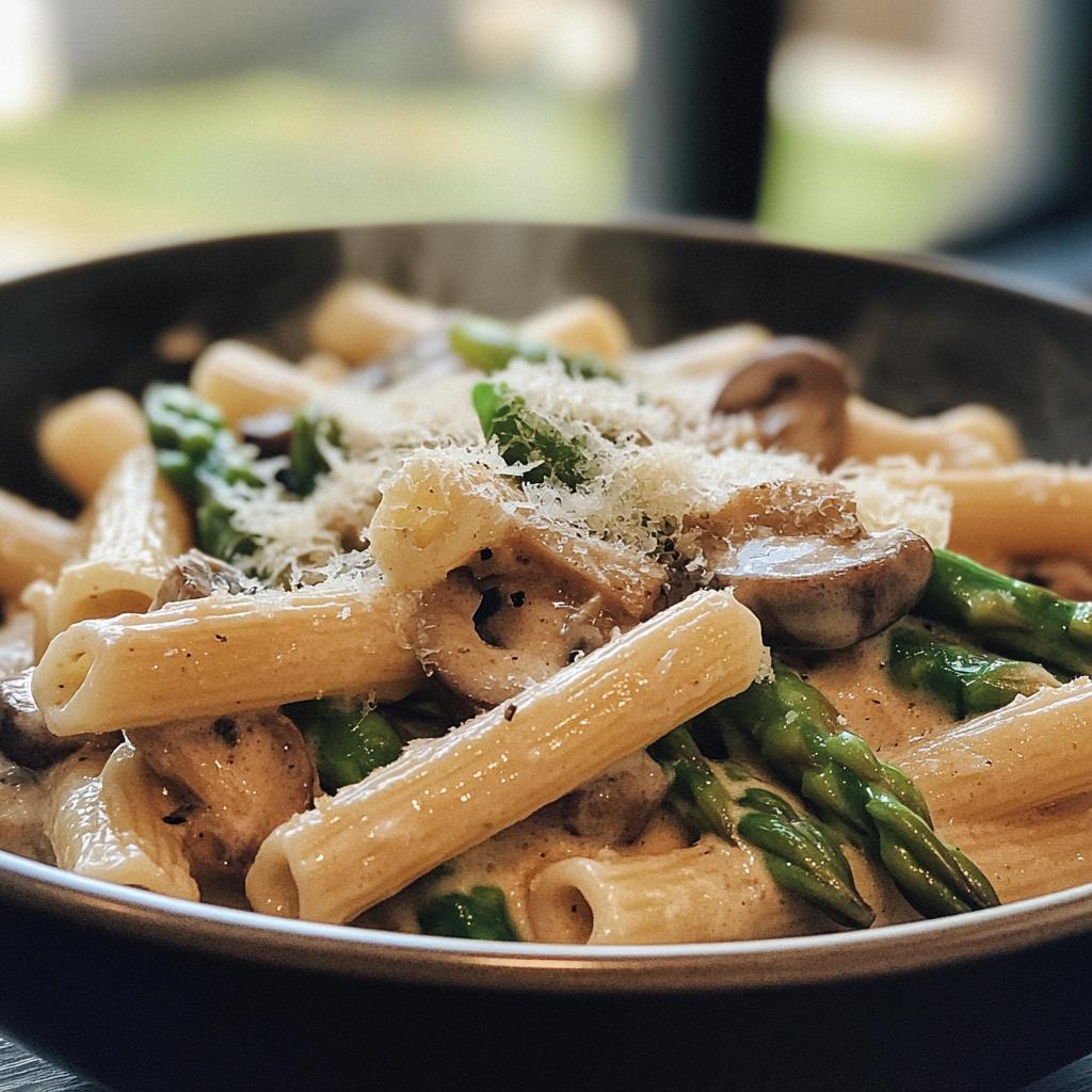 Creamy Mushroom Asparagus Pasta