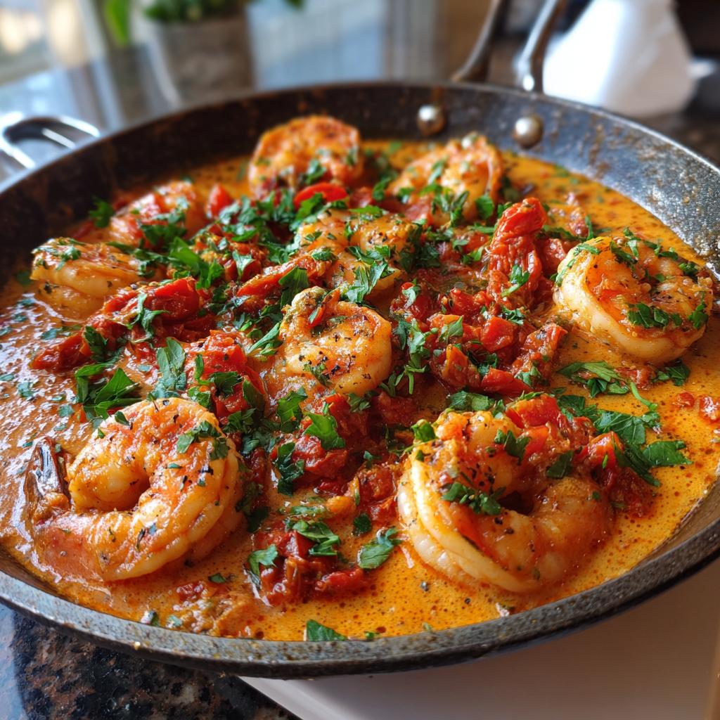 Creamy Sun-Dried Tomato Shrimp Skillet