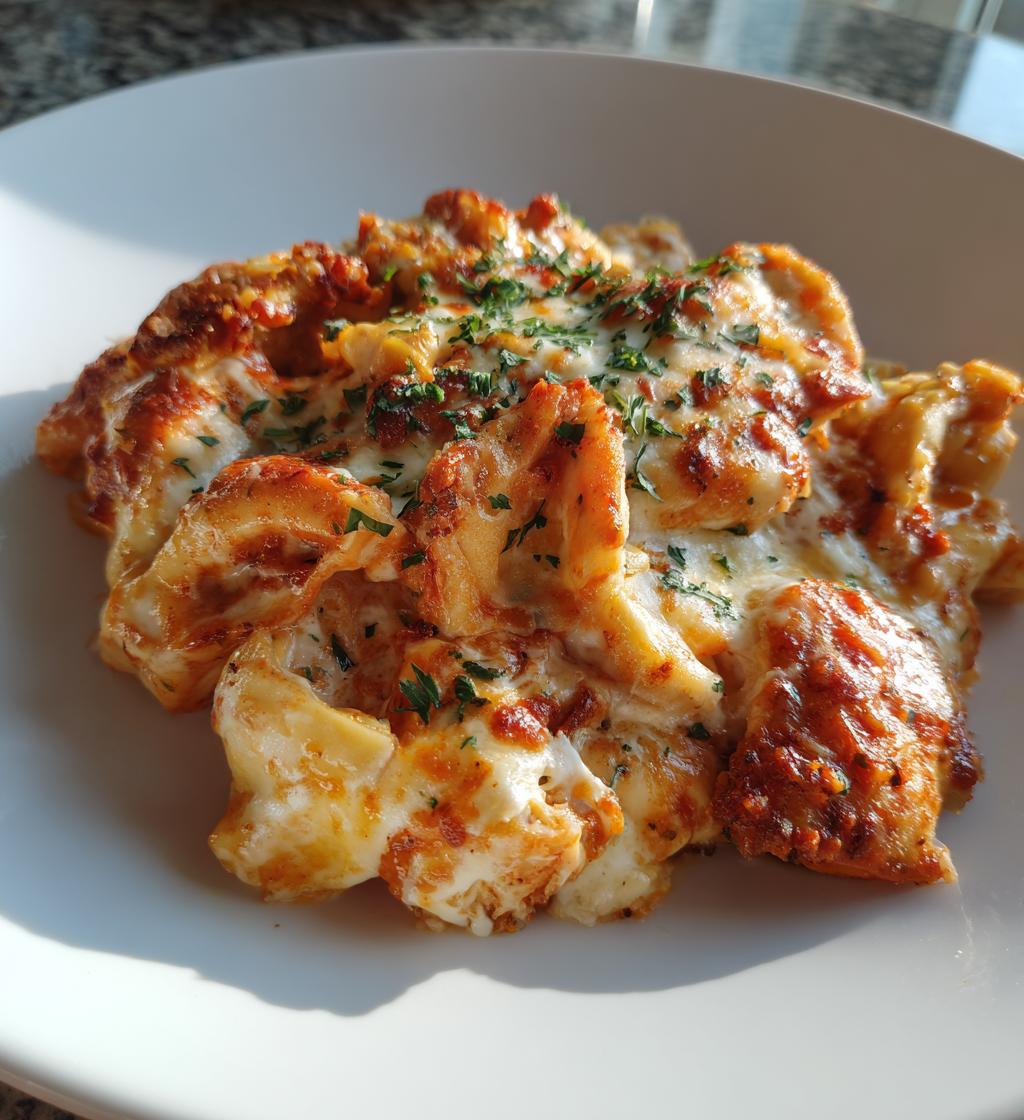 Creamy Tomato Chicken Tortellini Bake
