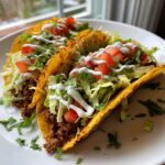 Crispy Beef Tacos with Lime Crema