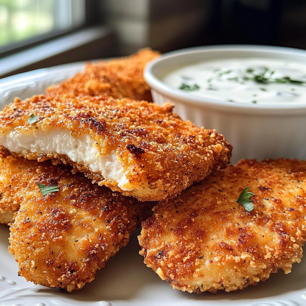 Crispy Chicken Cutlets with Ranch Dip
