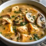 Delicious Chicken Soup with Cream and Mushrooms