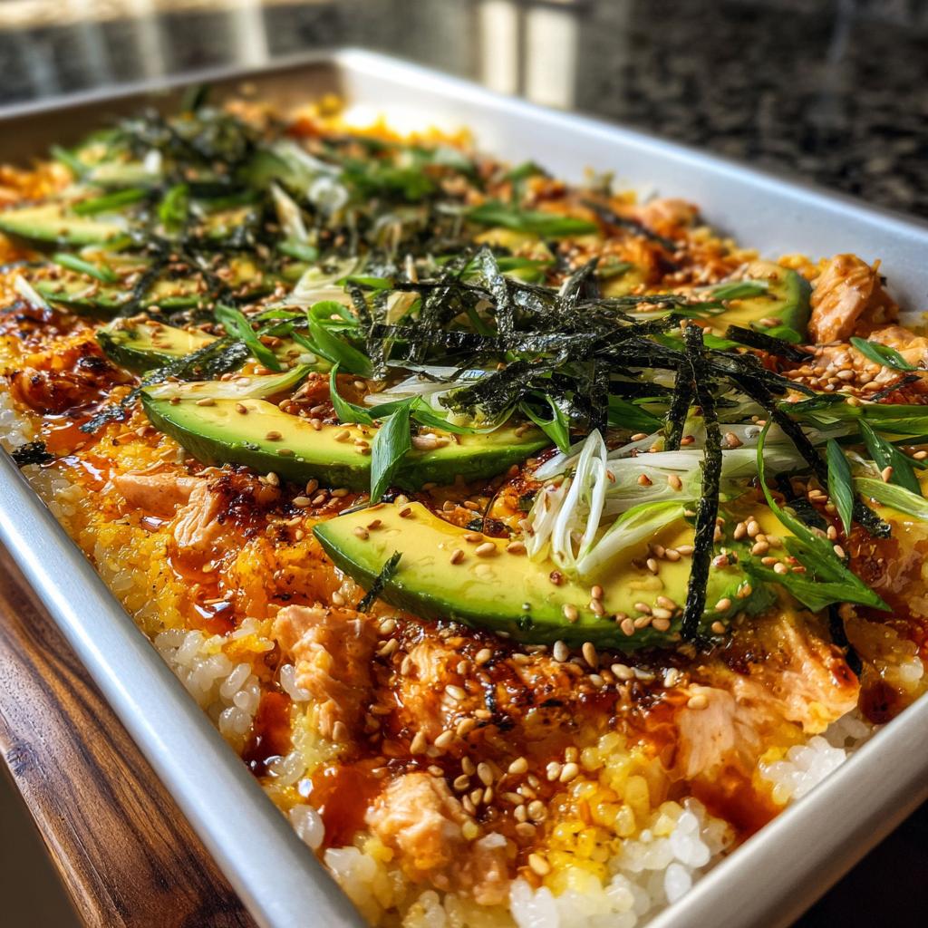 35-Minute Easy Spicy Salmon Sushi Bake Dinner Sensation