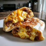 Egg Sausage and Cheese Breakfast Rolls with Hash Browns