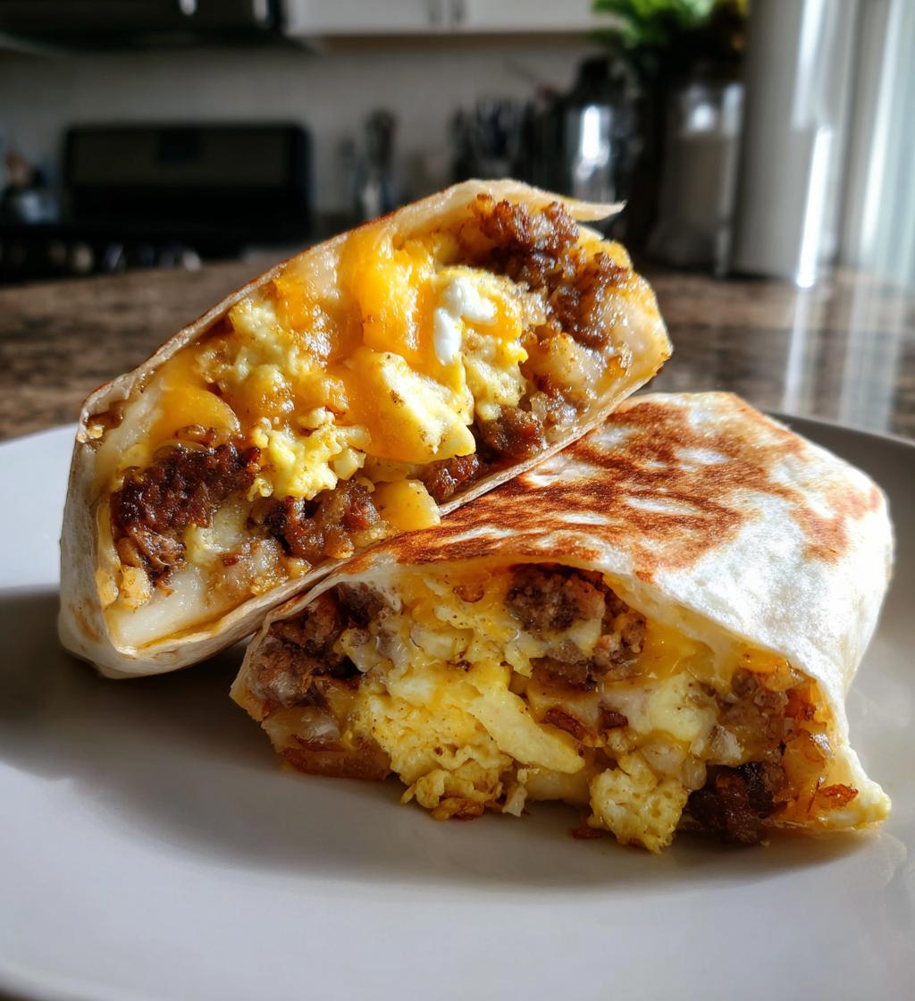 Egg Sausage and Cheese Breakfast Rolls with Hash Browns