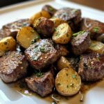 Garlic Butter Steak Bites with Potatoes