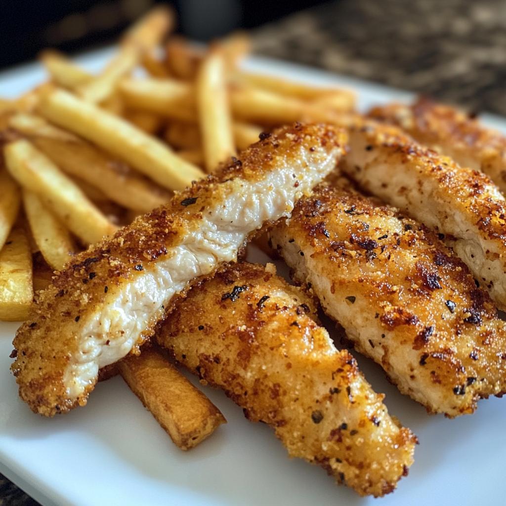 Garlic Parmesan Chicken with Crunchy Fries