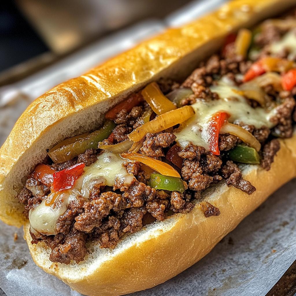 Ground Beef Philly Cheesesteaks