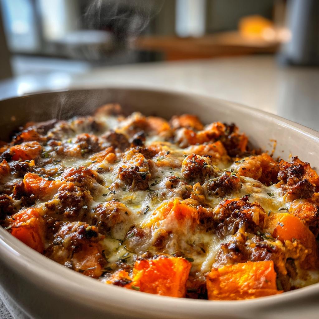 Ground Turkey Sweet Potato Bake – healthy & satisfying!