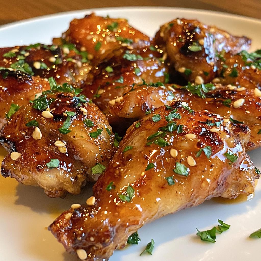 Honey Garlic Chicken Wings Oven-Baked