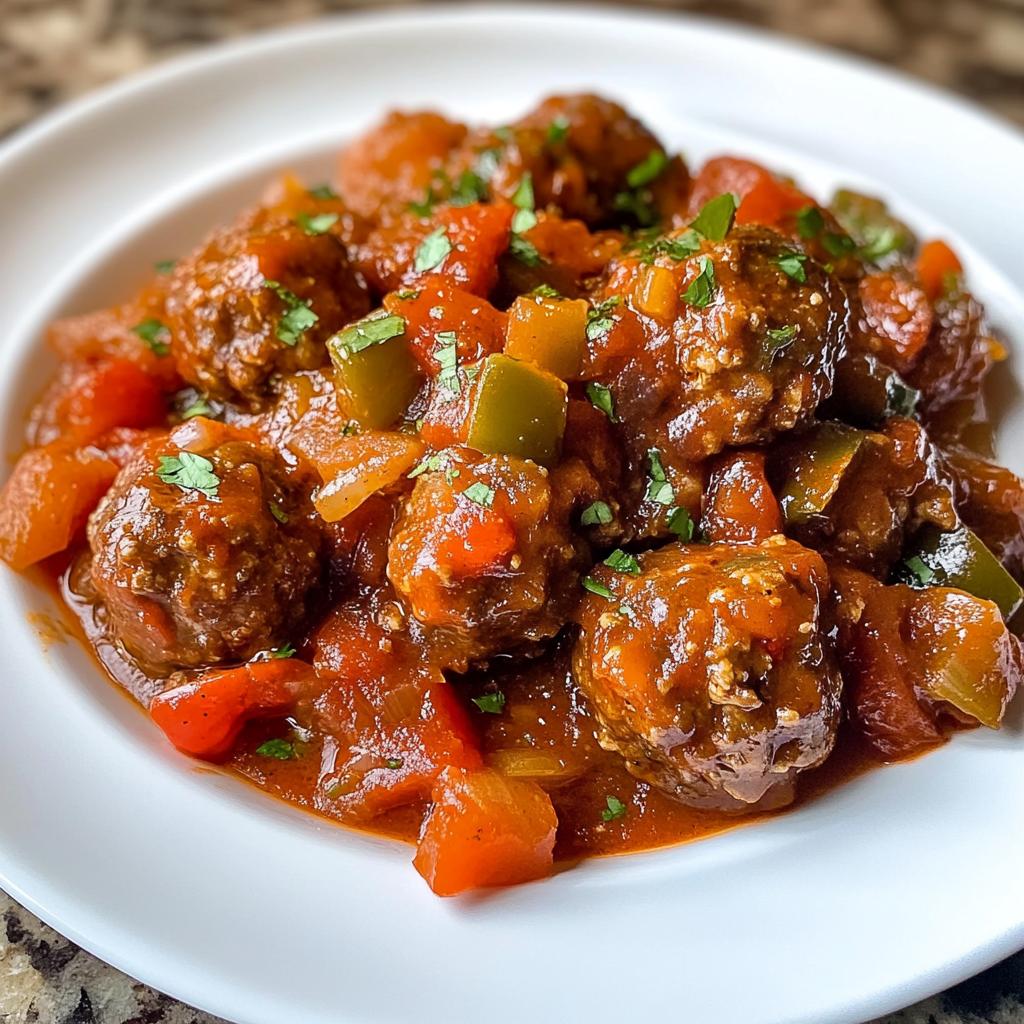 Jambalaya Meatballs with Peppers