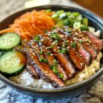 Korean BBQ Steak Rice Bowls with Spicy Cream Sauce