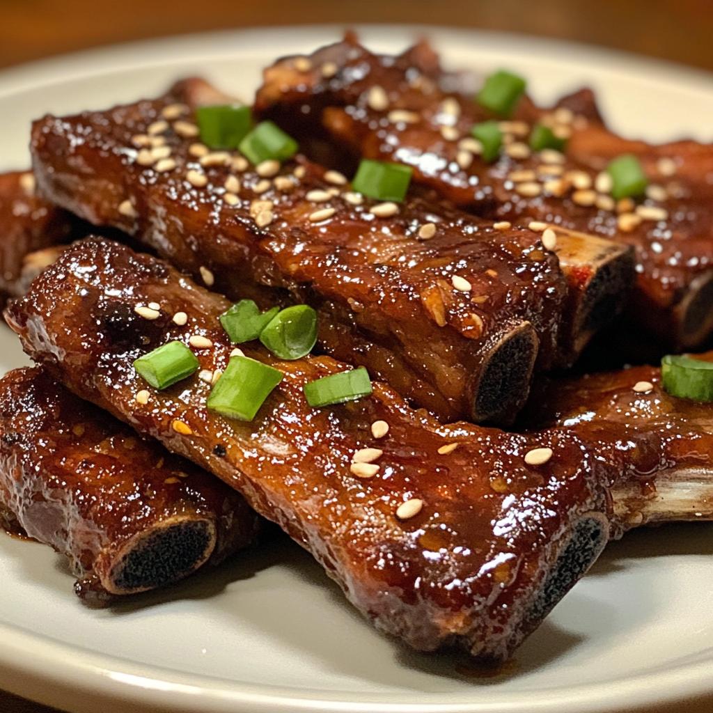 Korean-Style Sticky Beef Ribs with Sweet Chili Marinade