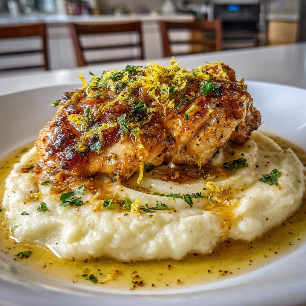 Mediterranean Lemon Chicken Dishes with Creamy Mashed Potatoes