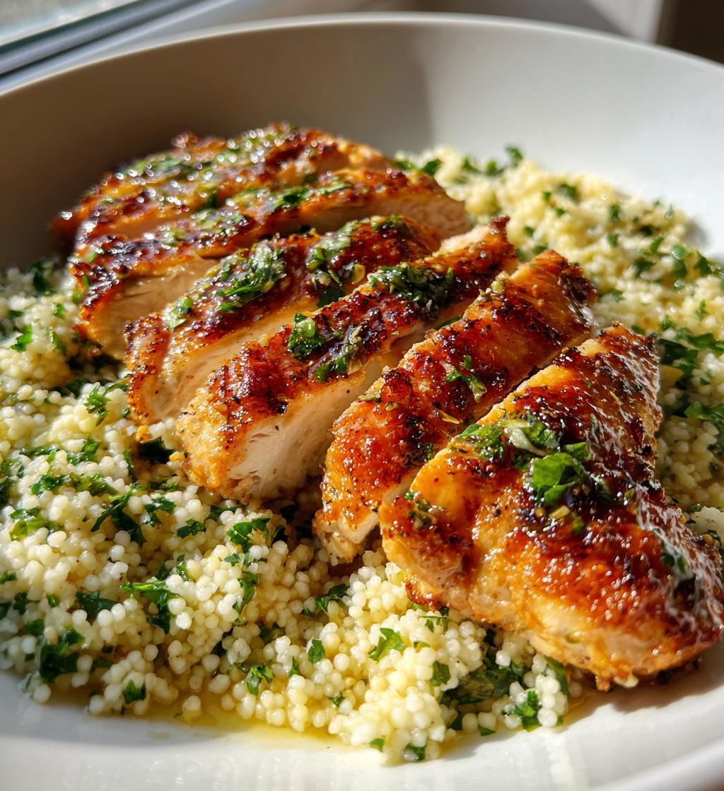 Mediterranean Lemon Chicken Dishes with Herbed Couscous