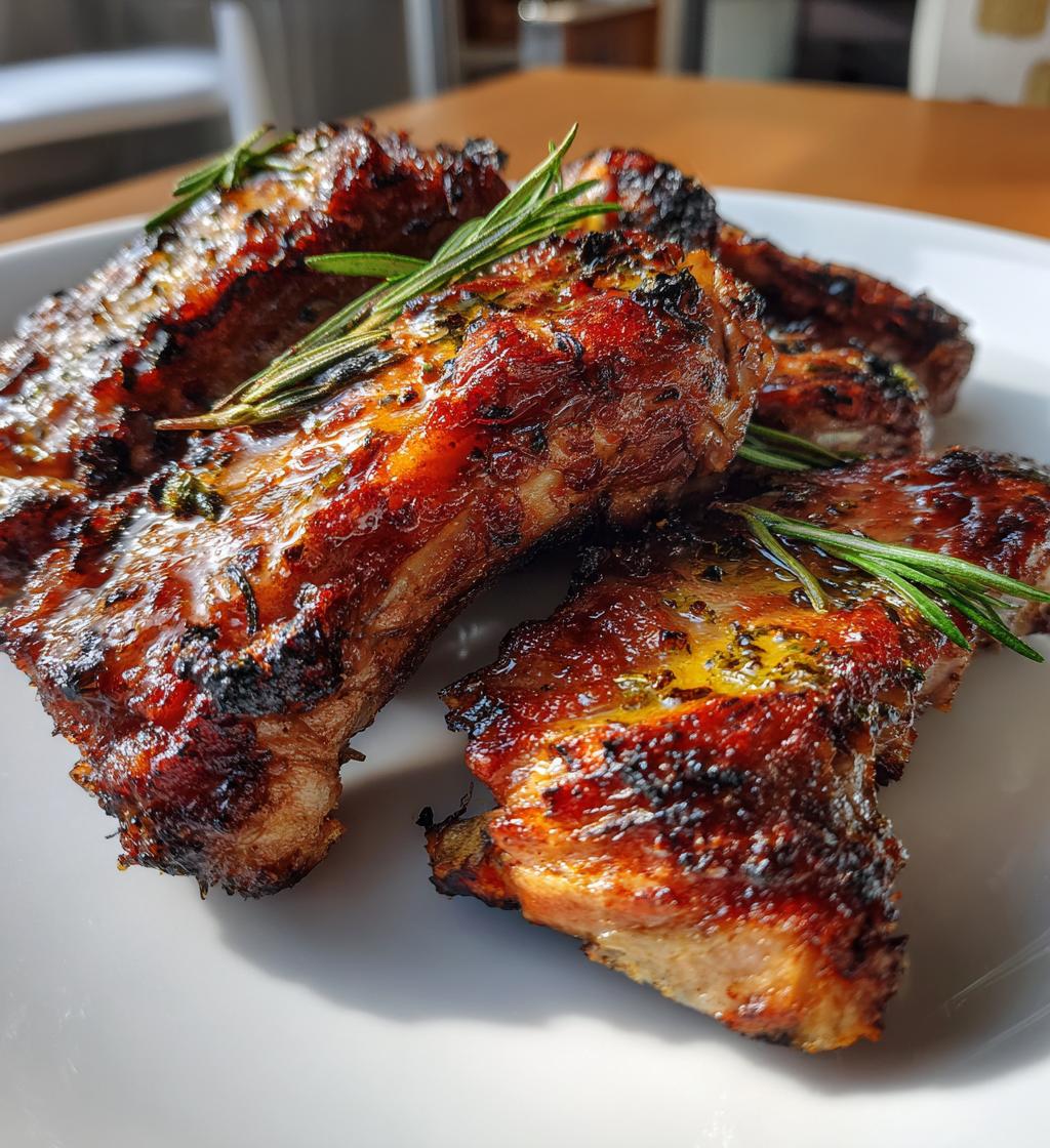 Mediterranean Lemon Rosemary Lamb Ribs with Golden Roast Finish