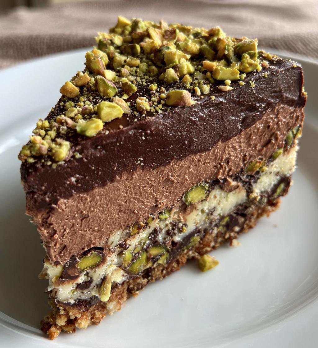 No-Bake Chocolate Pistachio Cake