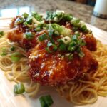 Orange Crispy Chicken Recipe with Garlic Noodles