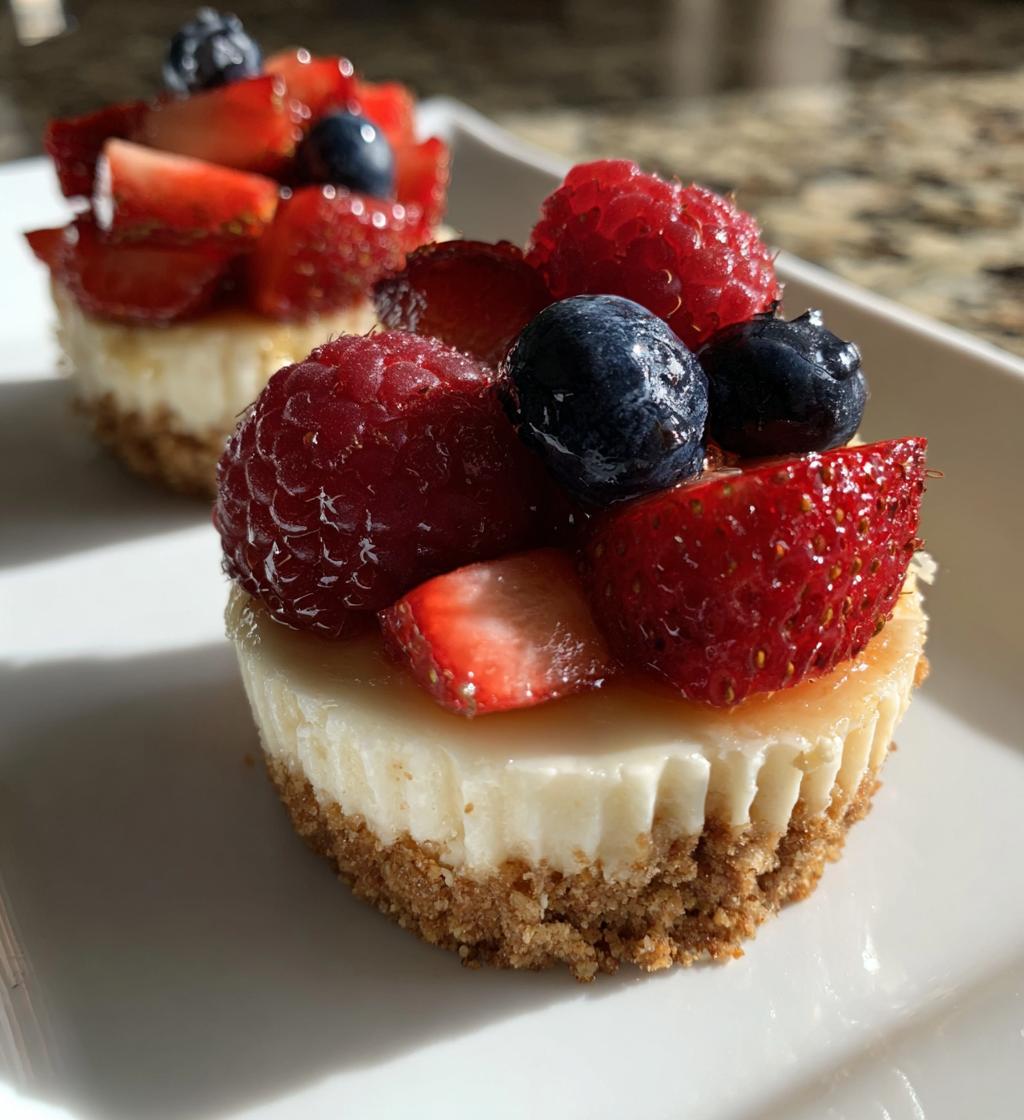 Pretty Berry Mini Cheesecakes with Fresh Topping