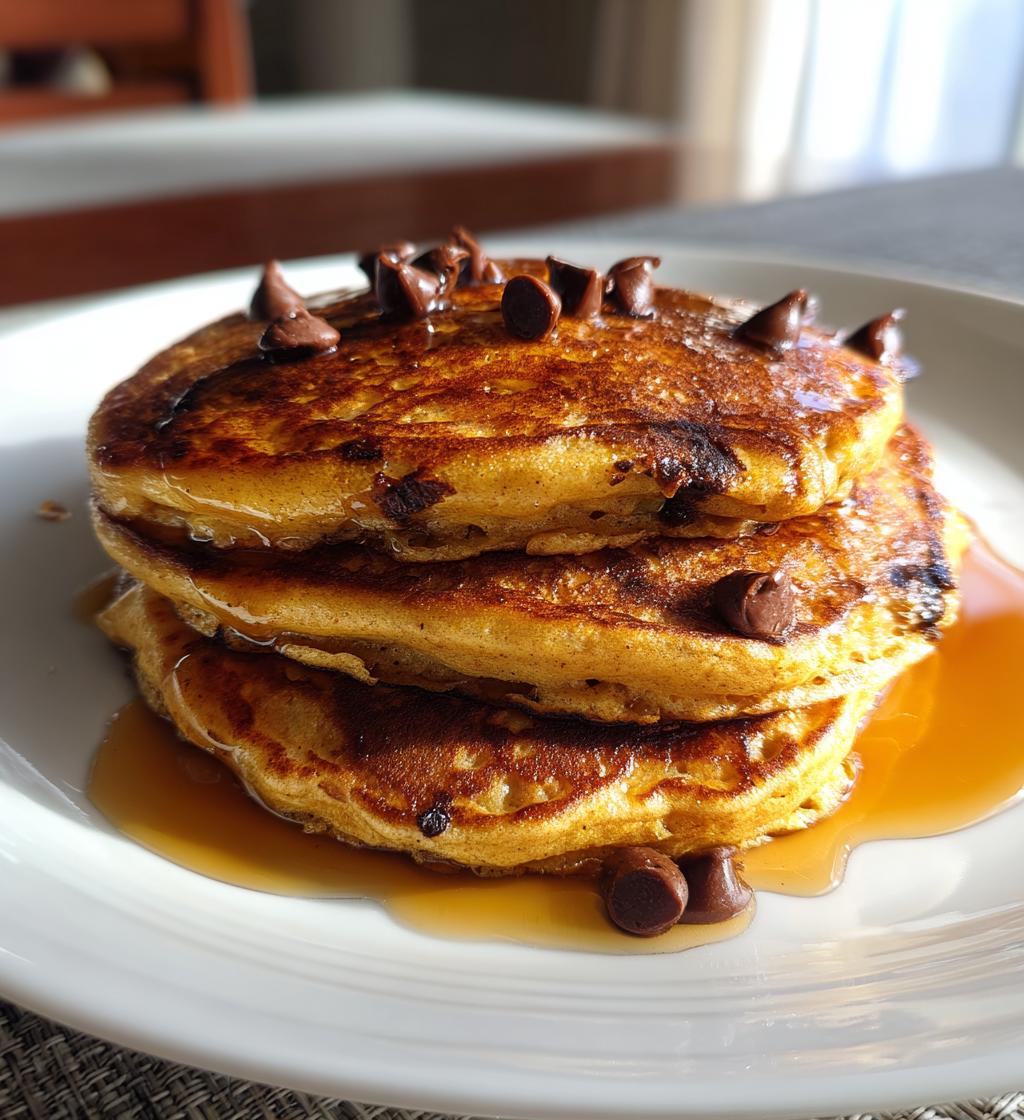 Pumpkin chocolate chip pancakes