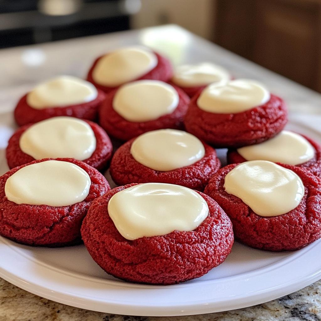 Red Velvet Thumbprint Cookies