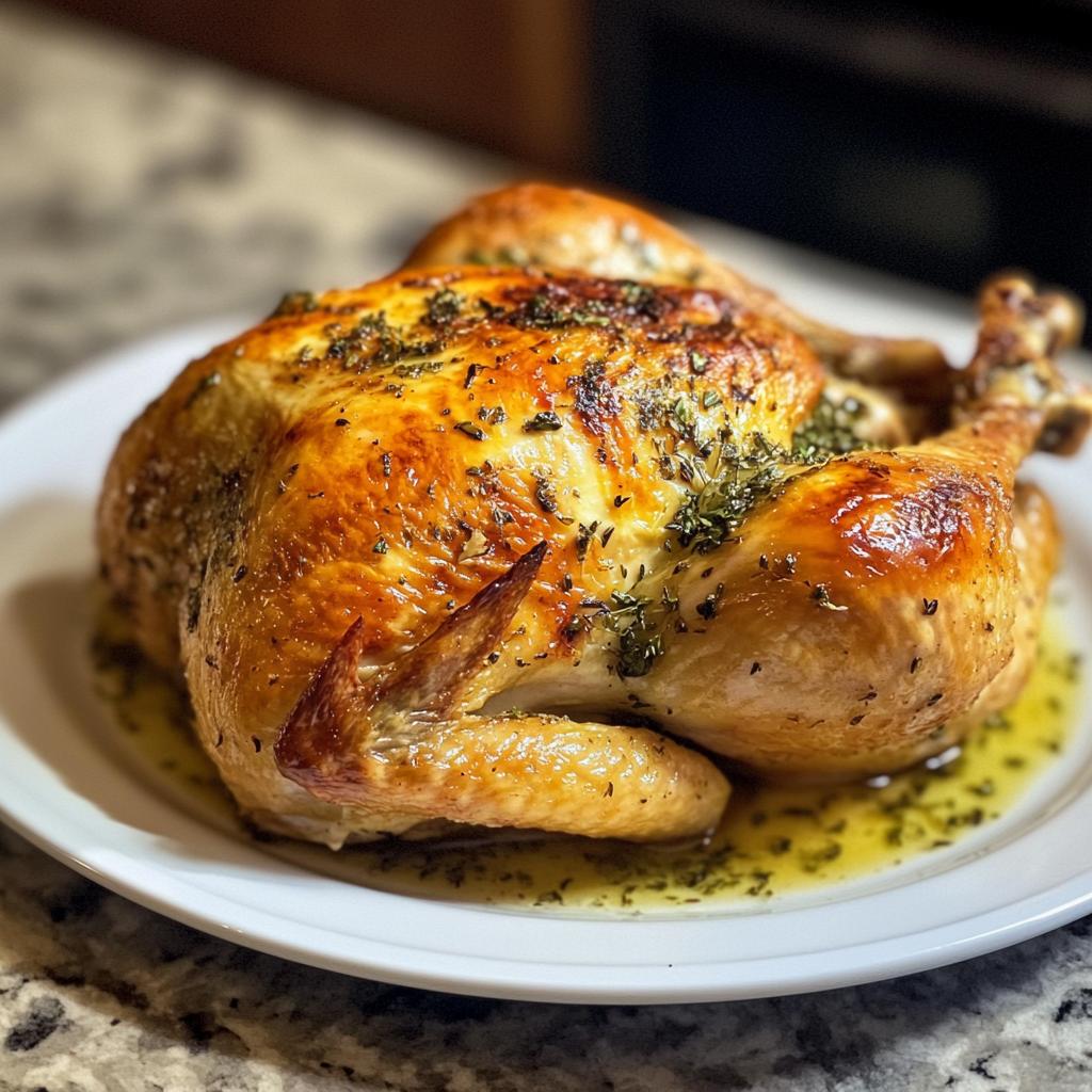 Roast Chicken with Garlic Herb Butter – juicy & classic!