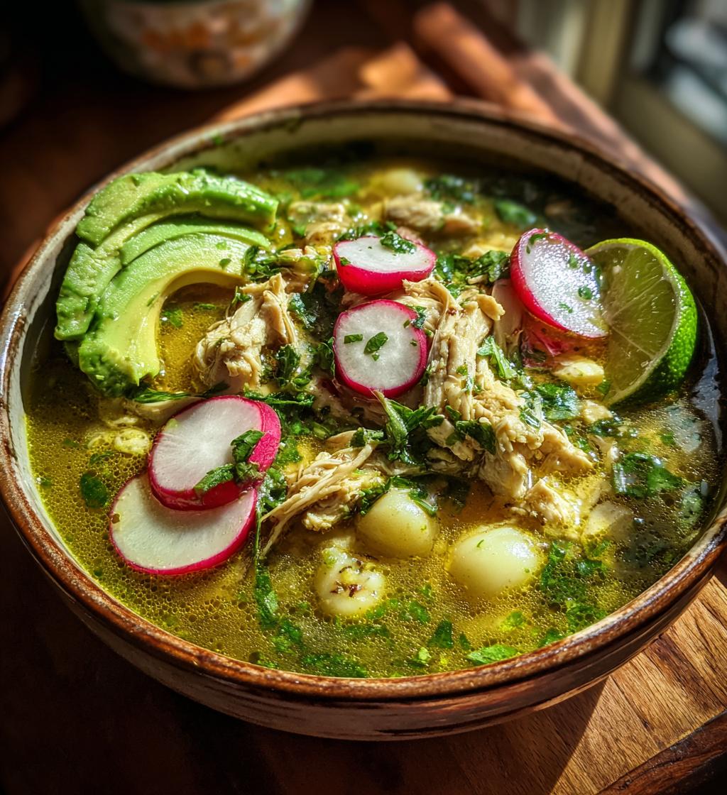 Slow Cooker Chicken Pozole Verde