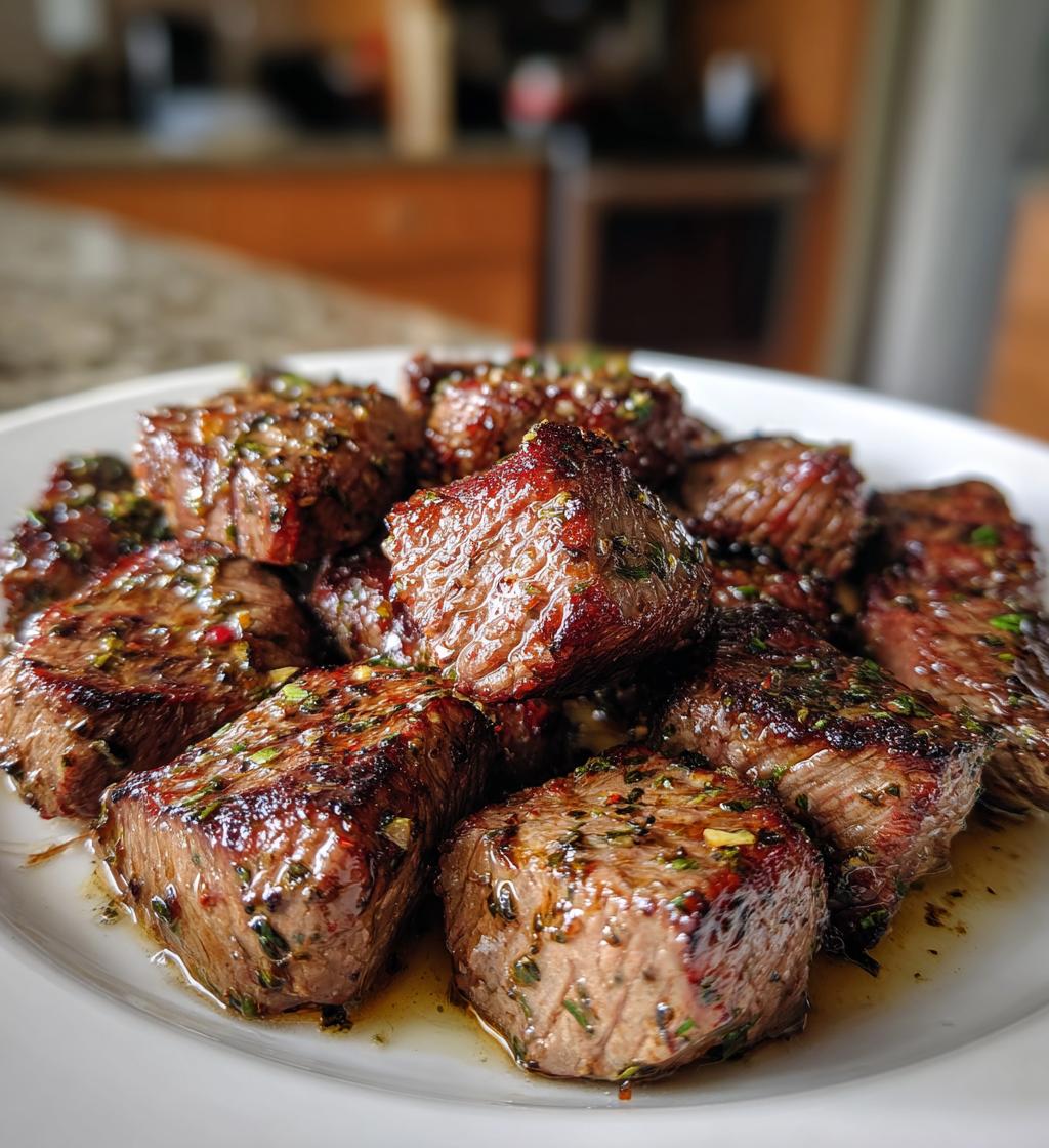 Steak Tips with Herb Garlic Marinade