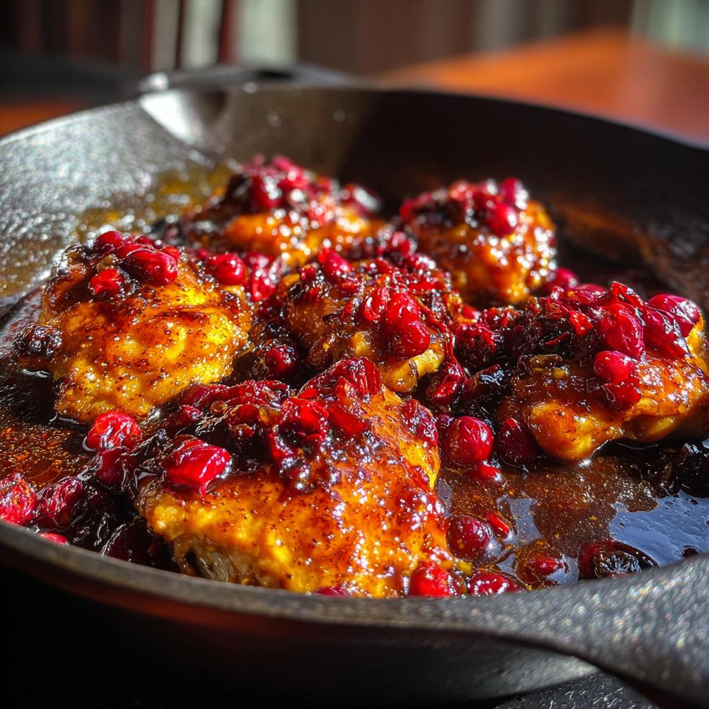Sweet & Spicy Cranberry Hot Chicken Skillet