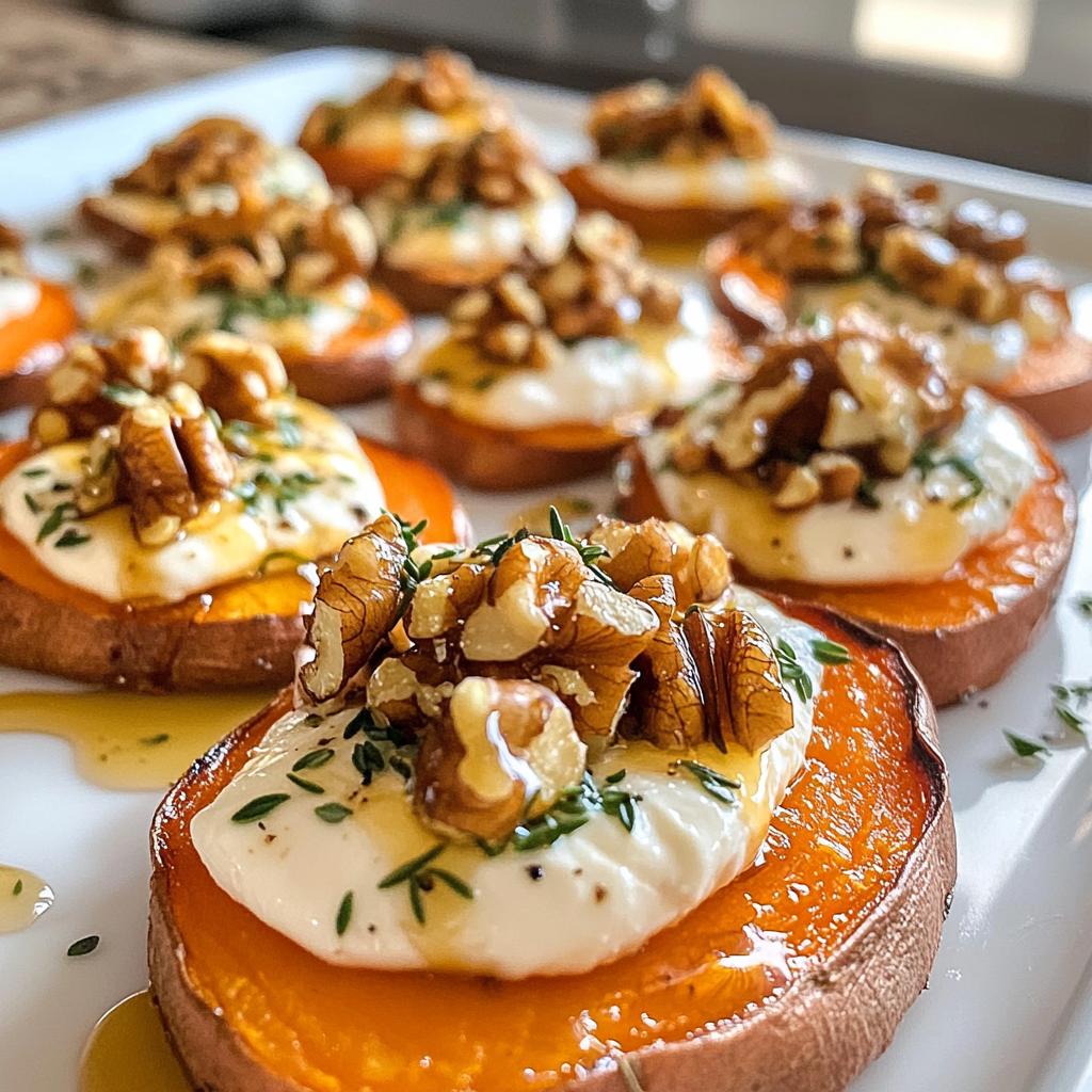 Sweet potato crostini fall appetizers