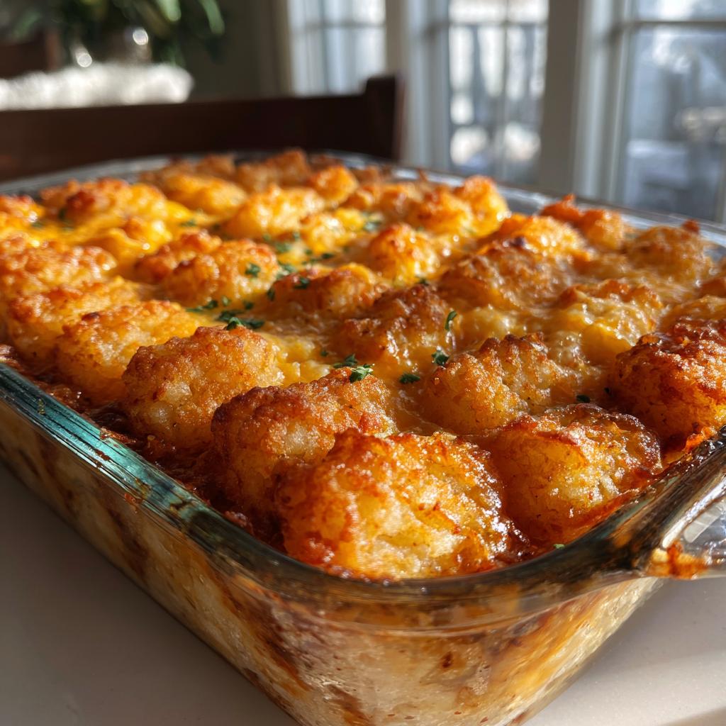 Tater Tot Casserole with Ground Beef