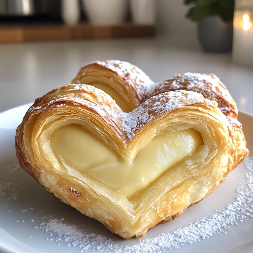 Vanilla Custard Puff Pastry Hearts