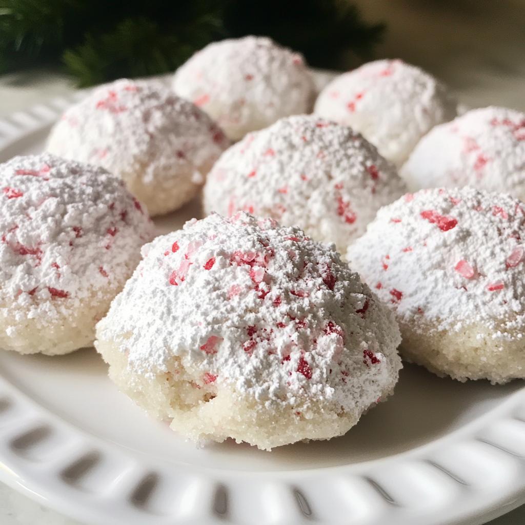 peppermint snowball cookies