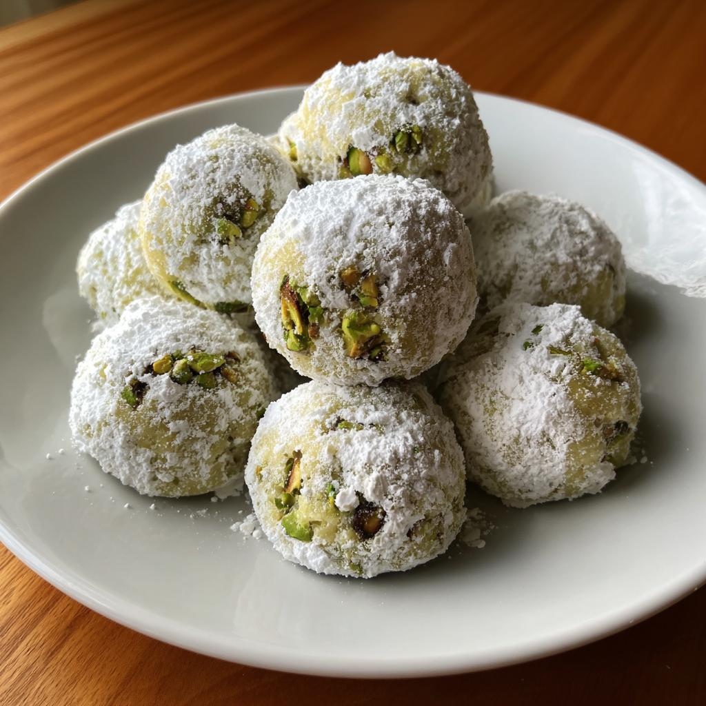 pistachio snowball cookies