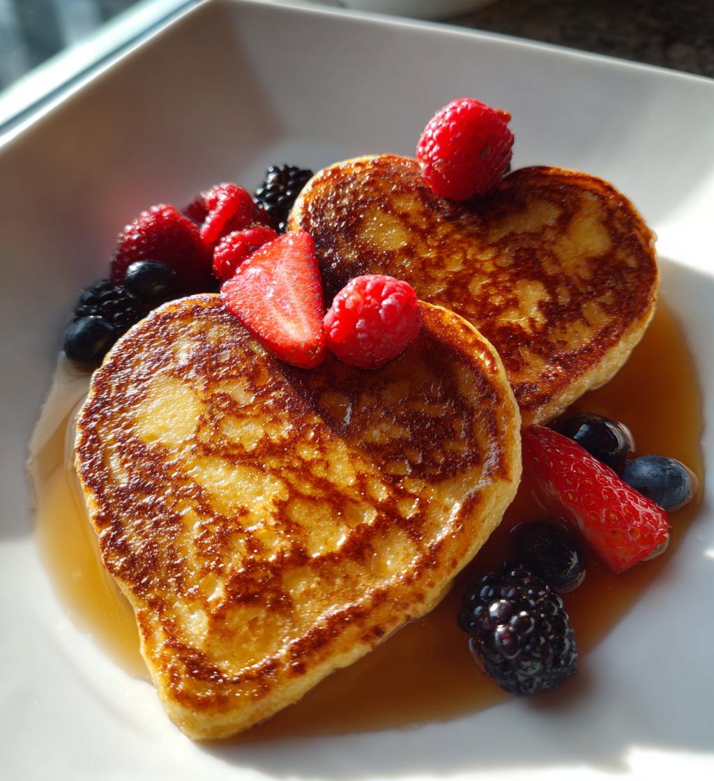 Heart-shaped pancakes