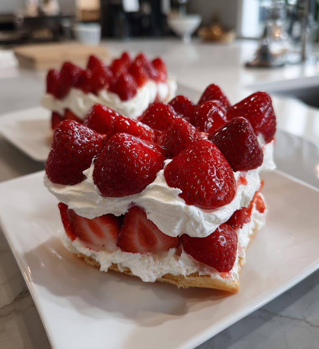 Strawberry heart dessert