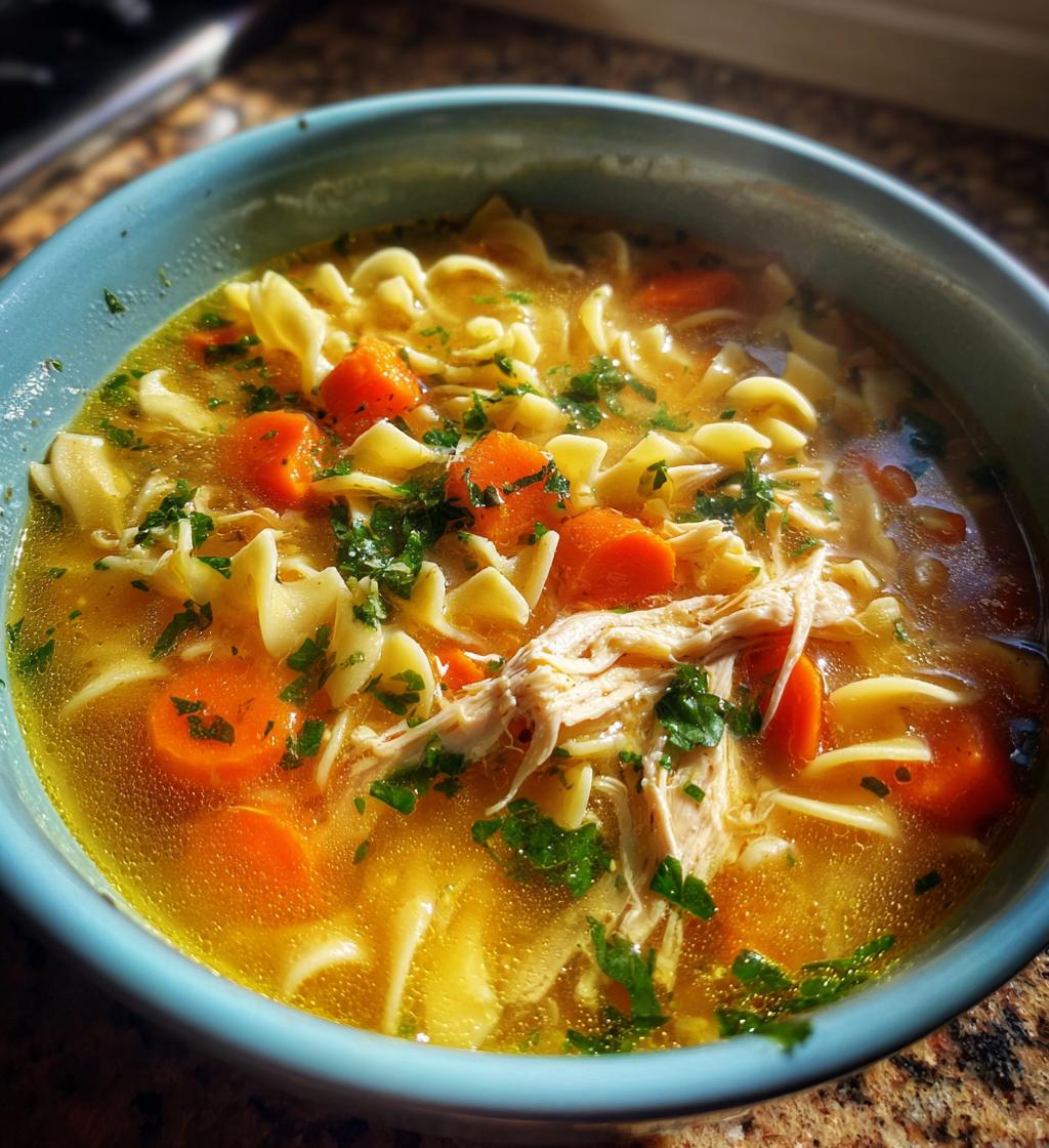 bone broth chicken noodle soup