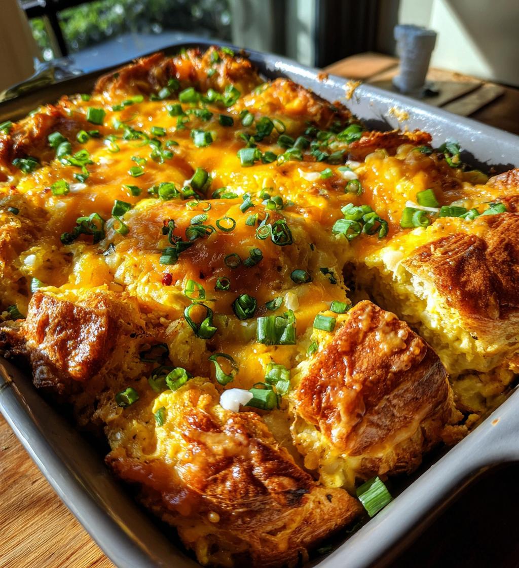 breakfast casserole with croissants