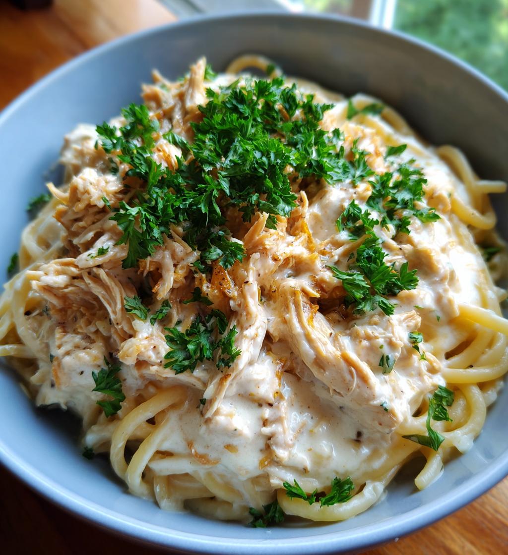 crockpot garlic parmesan chicken pasta