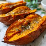 baked sweet potatoes in the oven