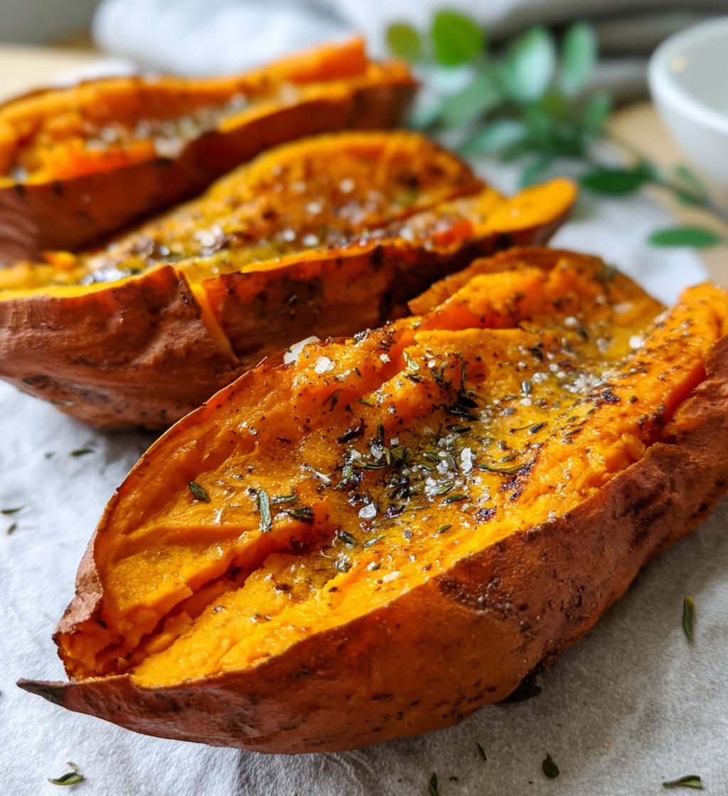 baked sweet potatoes in the oven