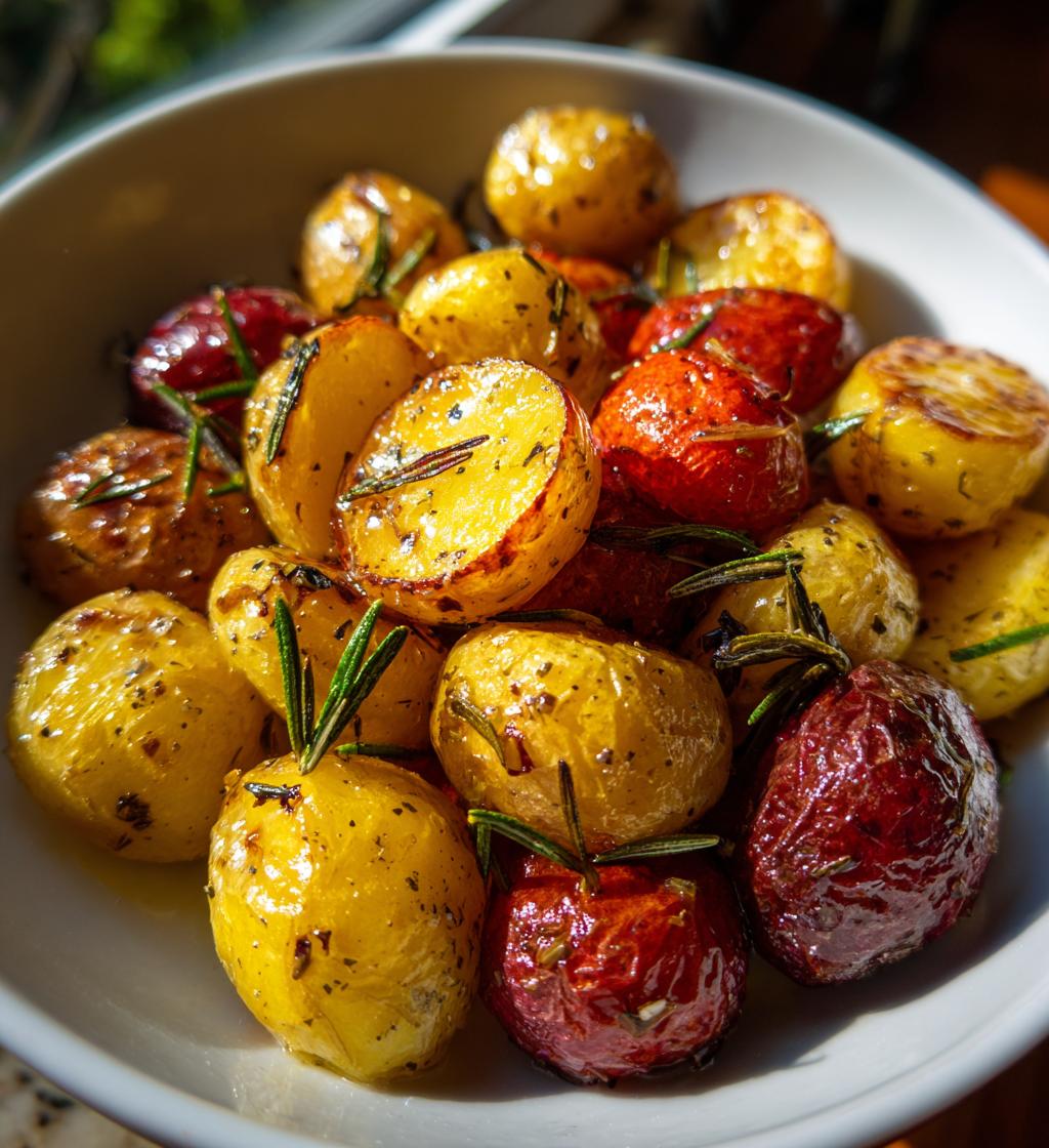 roasted red and yellow potatoes