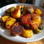 roasted red potatoes and brussel sprouts