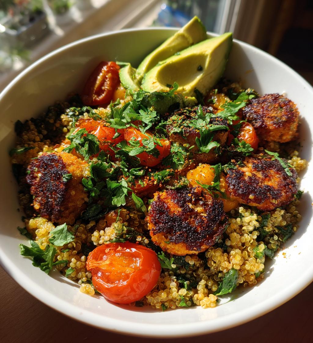 air fryer salmon bites bowl