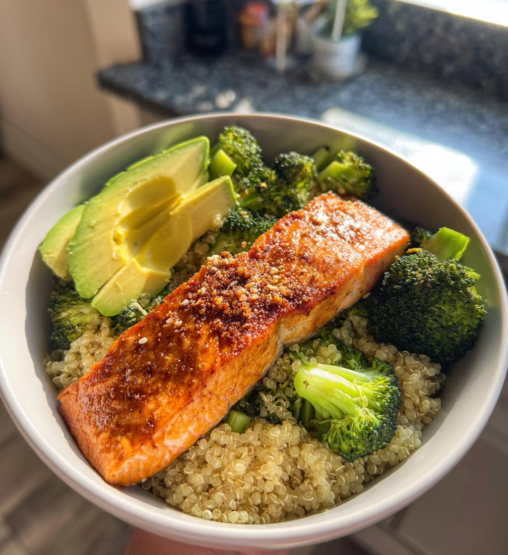 air fryer salmon bowl
