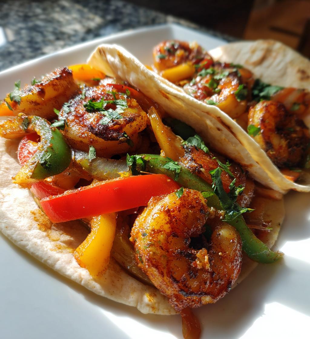 air fryer shrimp fajitas