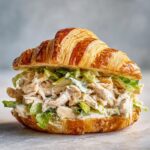 chicken caesar sandwich on croissant