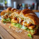 crispy chicken caesar croissant sandwich